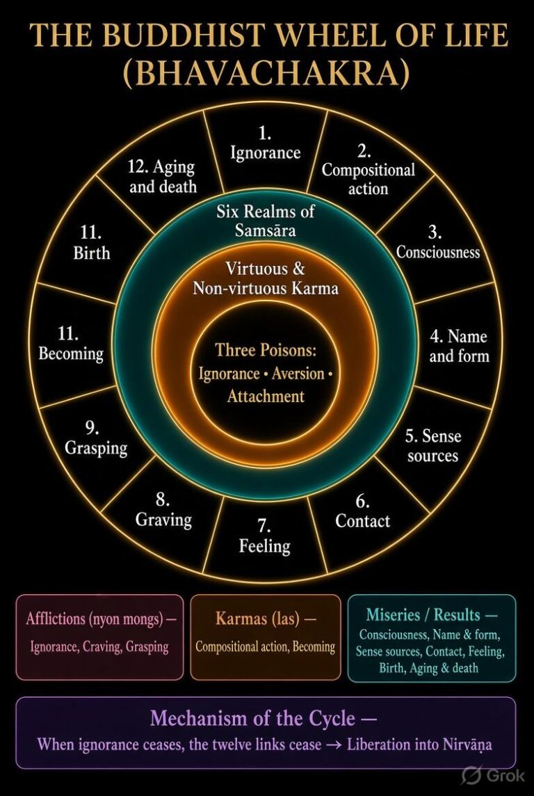 The Wheel of Life: the Twelve Links of Dependent Origination